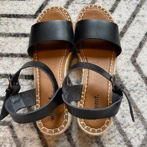 White Mountain Plink Espadrille Sandal SZ 8 Black/Tan NWOT